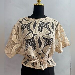 Elegant Lace Women Top in Cream